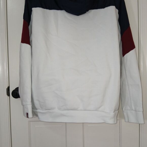 Tommy Hilfiger Hoodie Men's XL Color Block Navy Red White Pullover Sweatshirt - Picture 11 of 16